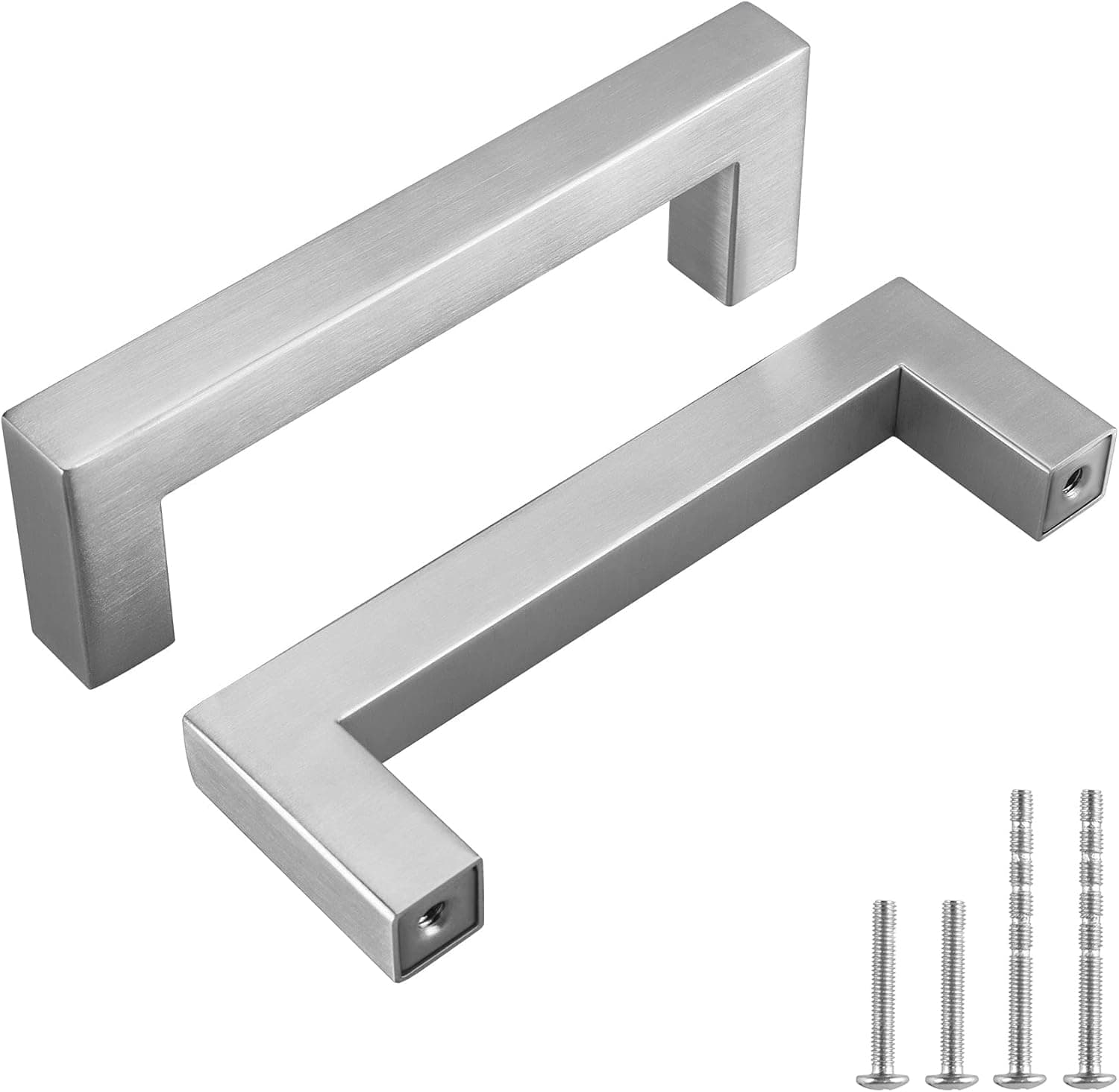 Rergy 10 Pack Brushed Nickel Cabinet Pulls Kitchen Cabinet Handles 3 3/4 Inch Dresser Drawer Pulls, 96mm Stain Steel Cabinet Hardware Door Handles Modern Drawer Pulls for Bathroom and Cupboard