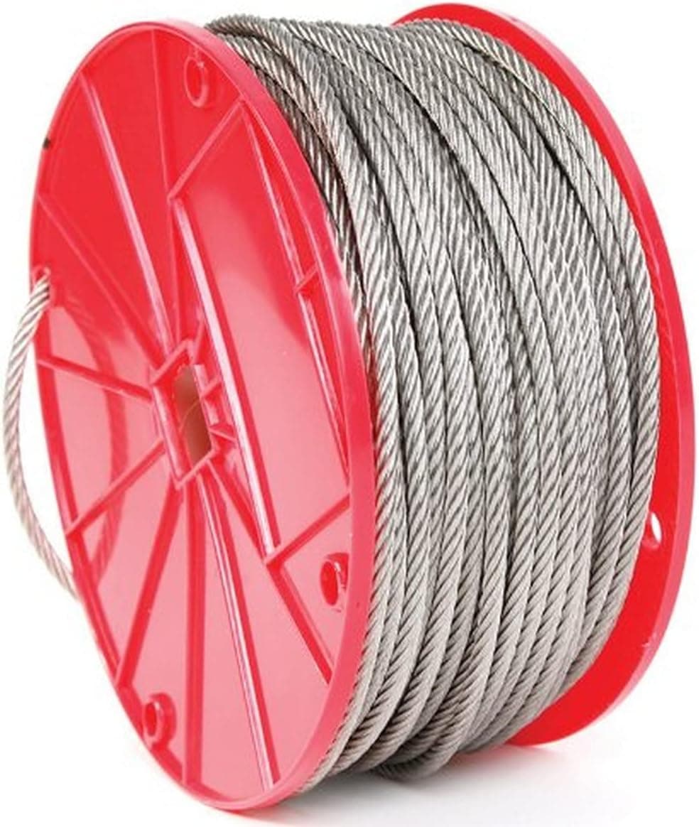 Koch 015071 Cable, 7 by 7 Construction, Trade Size 3/32 by 125 Feet, Stainless Steel