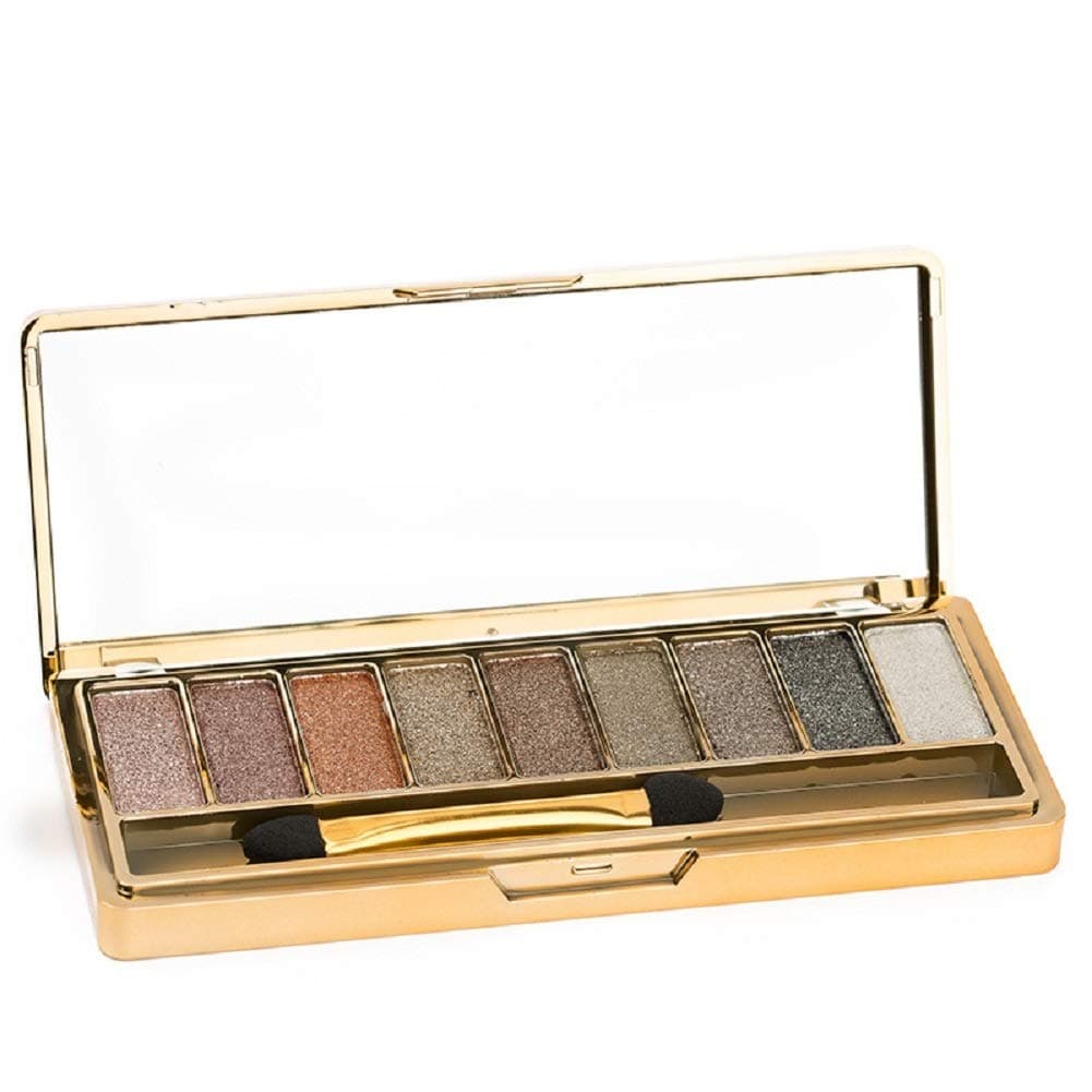 Glitter Eyeshadow Palette,9 Colors Sparkle Shimmer Eye Shadow Highly Pigmented Long Lasting Makeup Set Gold (jiuse-06)