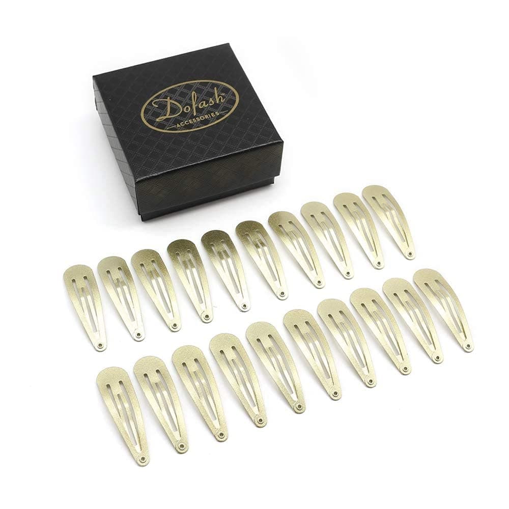 Dofash 20Pcs Snap Hair Clips Hair Grips Metal Hair Clips 5Cm/2In Hair Accessories For Girls (Blonde)