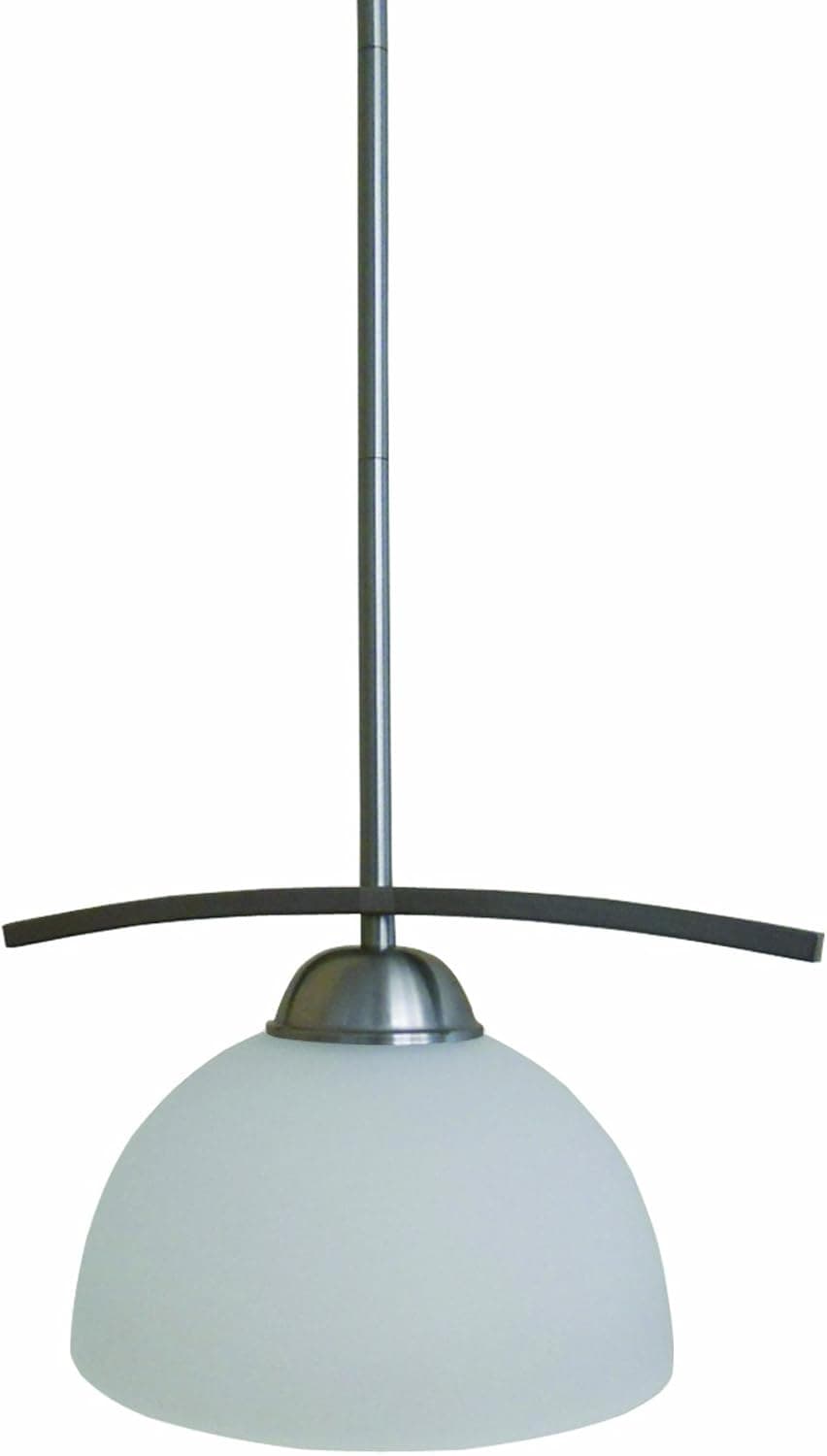 Yosemite Home Decor 107-1P-AWSS 1-Light Mini Pendant with Acid Wash Glass, Satin Steel