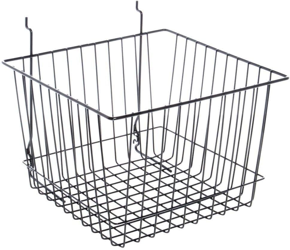 Pegboard Wire Baskets, 12 x 12 x 8 Black