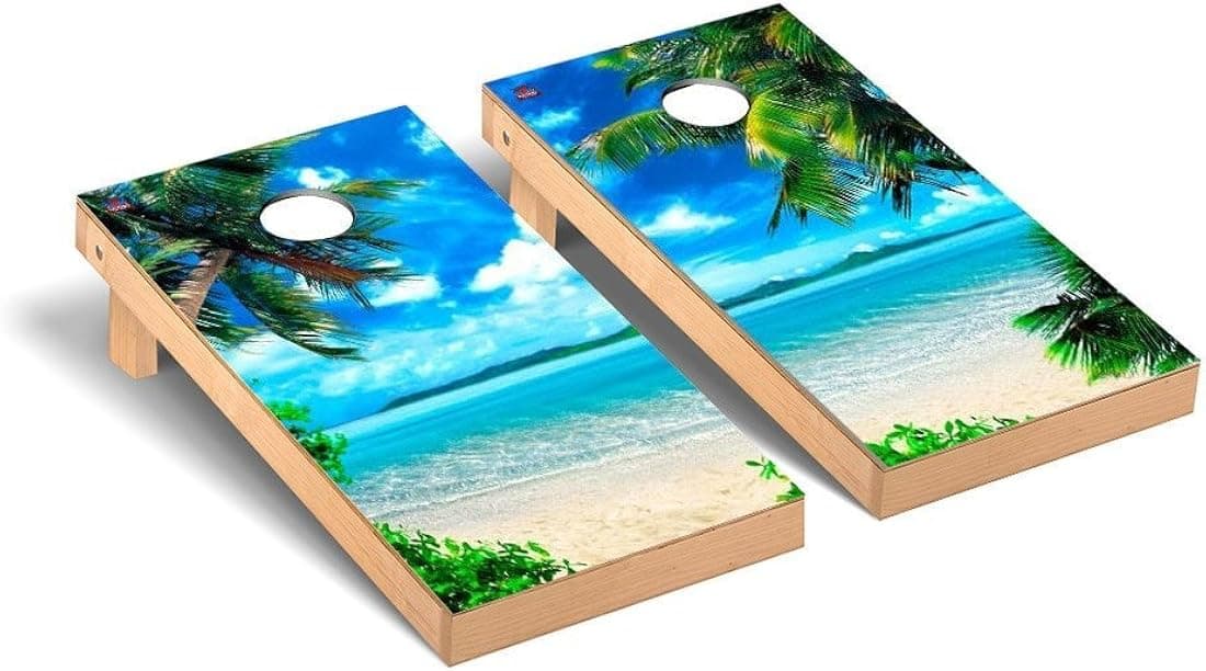 Victory Tailgate Tropical Beach Version 2 Cornhole Game Set