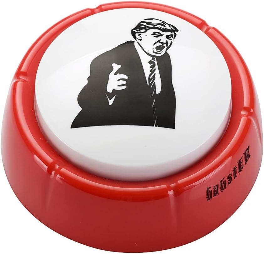 Donald Trump You’re Fired Sound Button Gag Toy - Red Base with Hilarious Angry Donald Trump’s Face on Top - Push the Button Funny Sound Effect Machine Political Boss Office Gift - 2 Batteries Included
