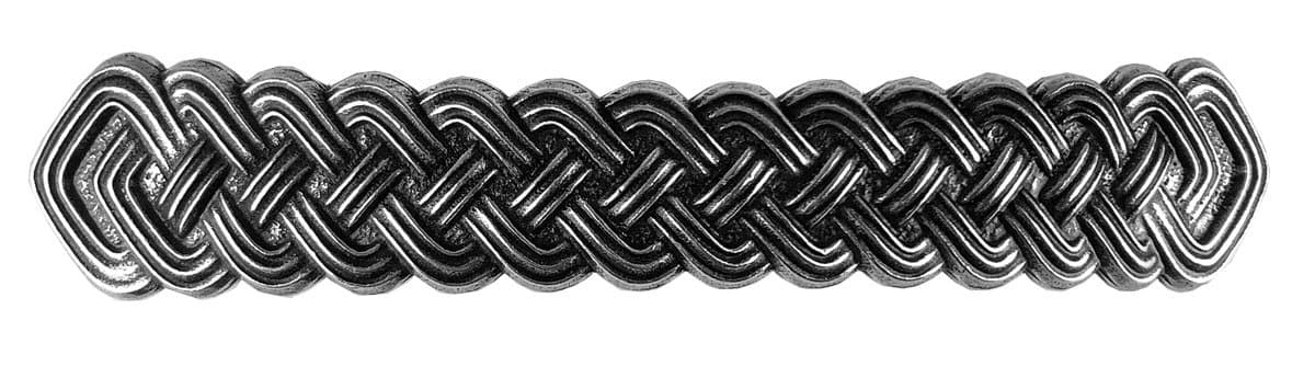 Celtic Braid Bar Hair Clip, Extra Large Hand Crafted Metal Barrette Made in the USA with a 100mm Imported French Clip by Oberon Design