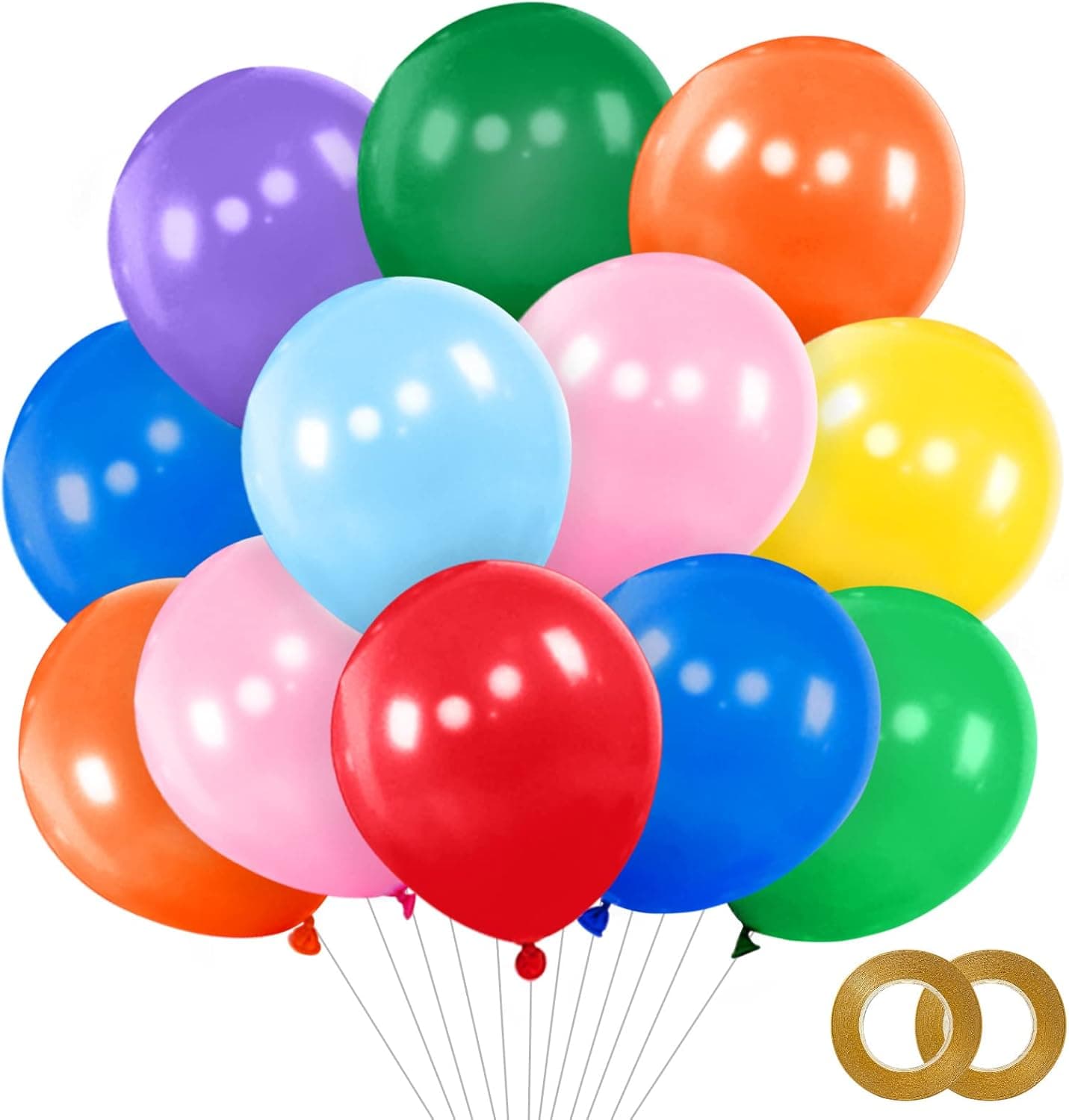 200pcs 5 Inch Balloons Assorted Colors, Small Mini Rainbow Latex Balloons for Party Birthday Baby Shower Anniversary Festival Arch Garland Decoration (Multi)