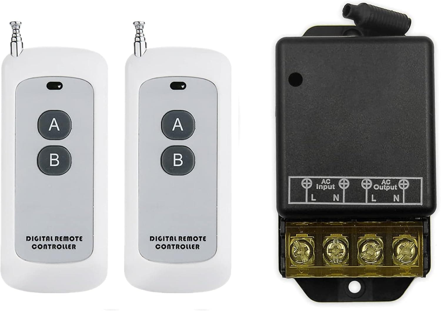 QIACHIP 30A Relay Wireless Remote Switch, AC 110V 120V 240V Relay RF Switch with 984ft Long Range for Household Appliances, Pump Security Systems,Lights Ceiling and Electrical Equipment