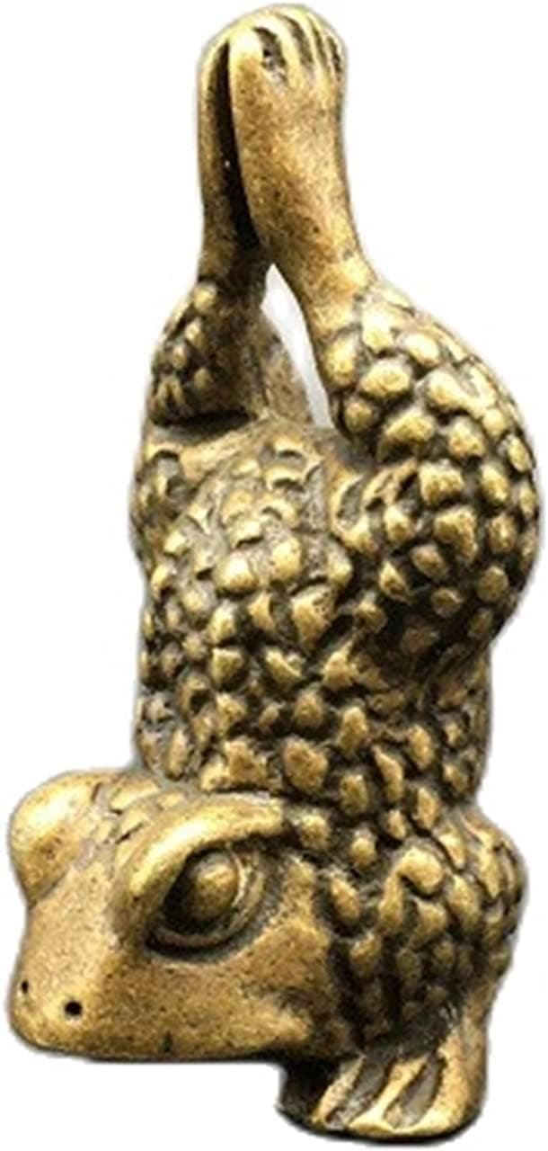 Antique Pure Copper Inverted Frog Decoration Ornaments Solid Brass Statue Desk Decoration Statue Crafts