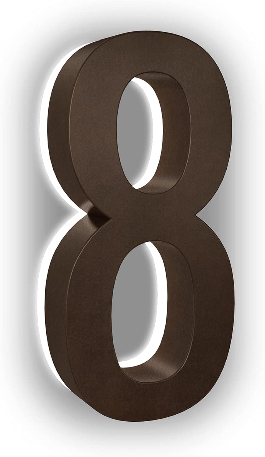LN LUMANUMBERS 5 Inch House Numbers, Stainless Steel, Premium Quality, Backlit LED Illuminated Home Address Number, Lighted House Numbers, Modern Address Numbers (8, Bronze)