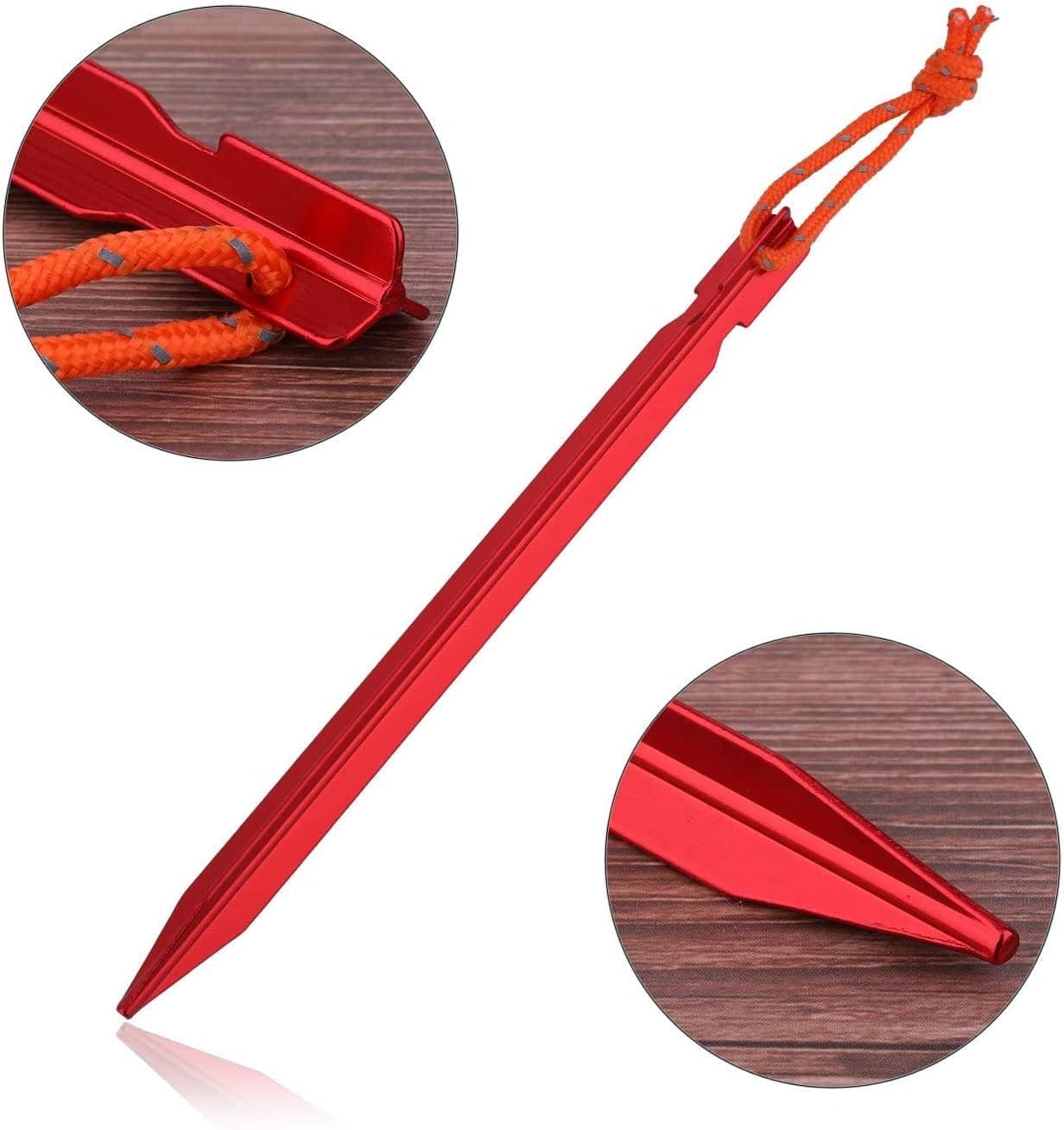 Lorryhaus Tent Pegs, Aluminum Alloy Tent Stakes, 18cm Long Lightweight with Pouch, 12 Pieces