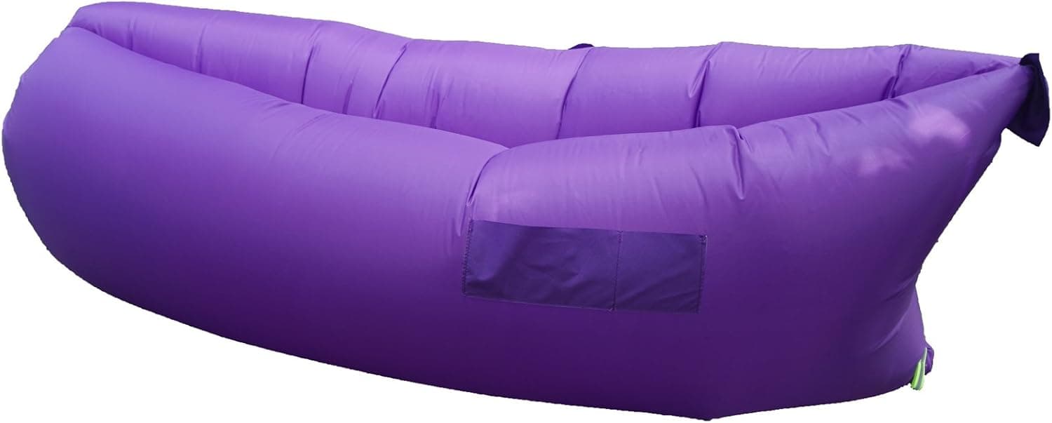 Henscoqi Outdoor Convenient Inflatable Lounger Counch Portable Air Sleeping Bag Air Sofa Air Bed for Summer Camping Beach,Purple