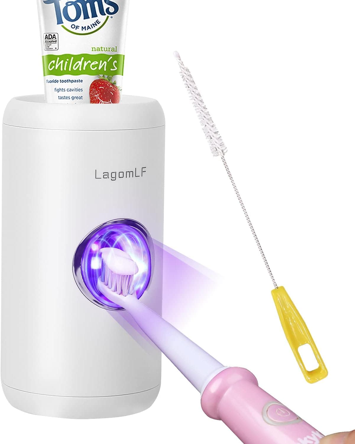 Toothpaste Dispenser, Automatic Toothpaste Dispenser, Electric Toothpaste Dispenser, Electric Toothpaste Dispenser with Sensor, for Washroom Bathroom-White