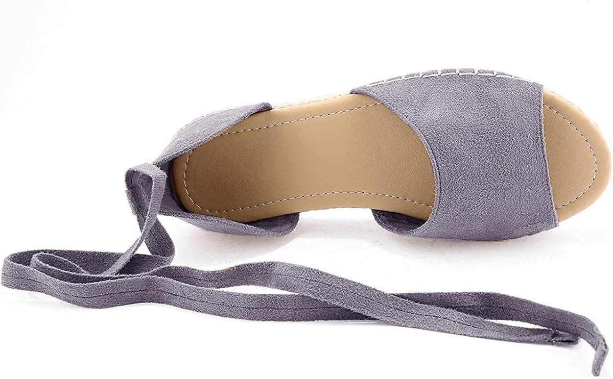 Mafulus Womens Espadrille Flat Sandals Ankle Strap Open Toe Summer Platform Wedge Sandals
