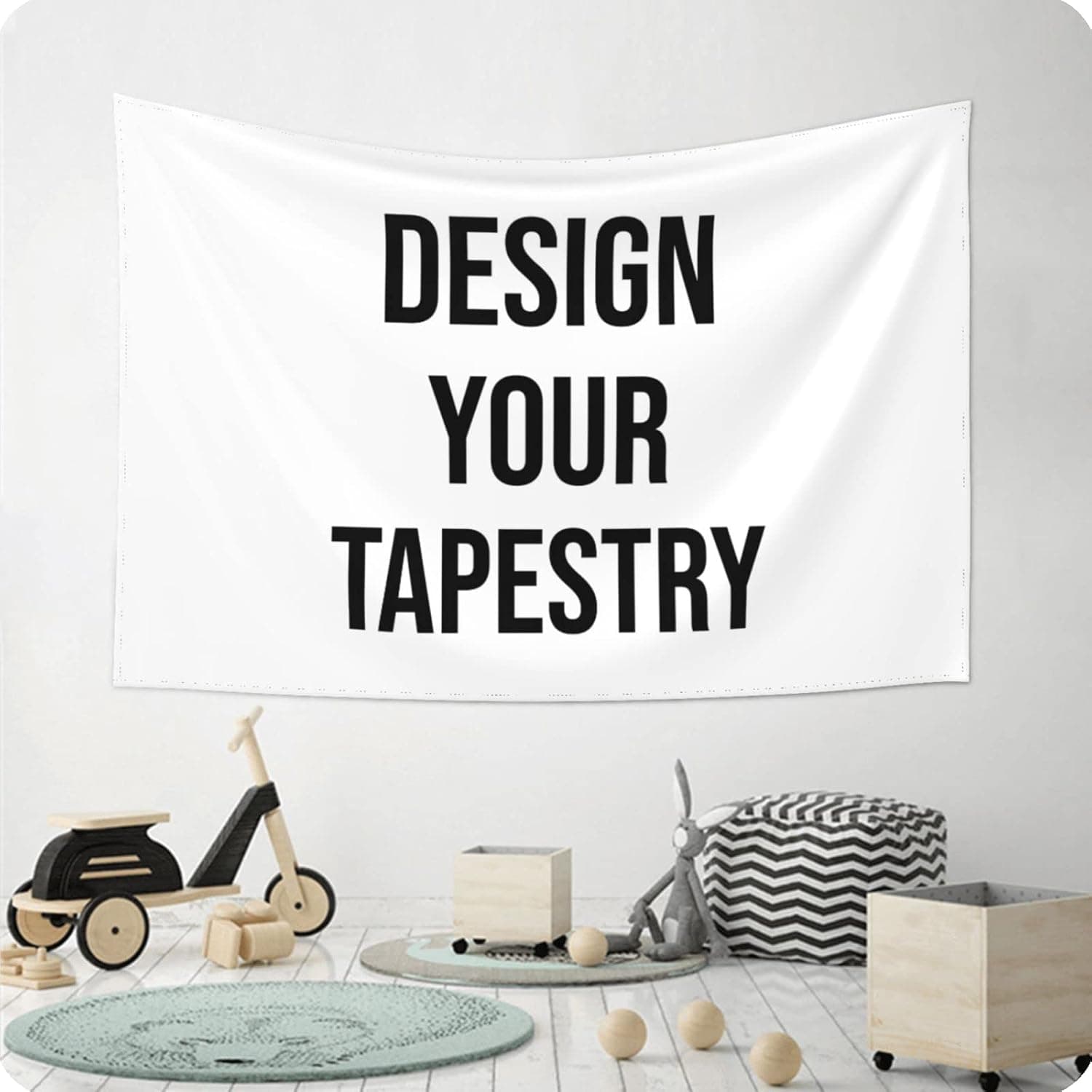 Custom Tapestry customizable tapestry with Photo and Text, customized wall tapestry for Birthday, Halloween, Christmas, Party, Father's day, Mother's day Decor and Bedroom Aesthetic (60"W X 40"L Horizontal)