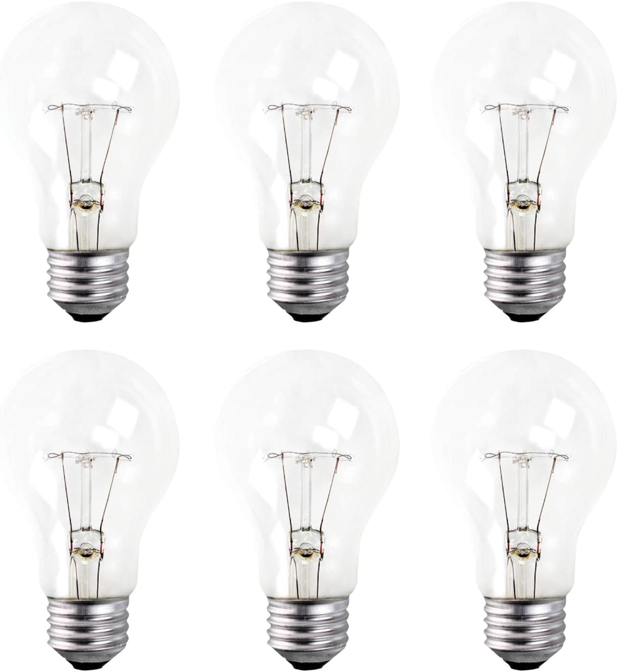 Xtricity A19 Clear Incandescent Light Bulbs, 40 Watt Clear Incandescent Bulbs, Long Life - 10,000 Hours, 2700K Soft White, E26 Medium Base, 260 Lumens, 130V Incondesant Lights (6 Pack)