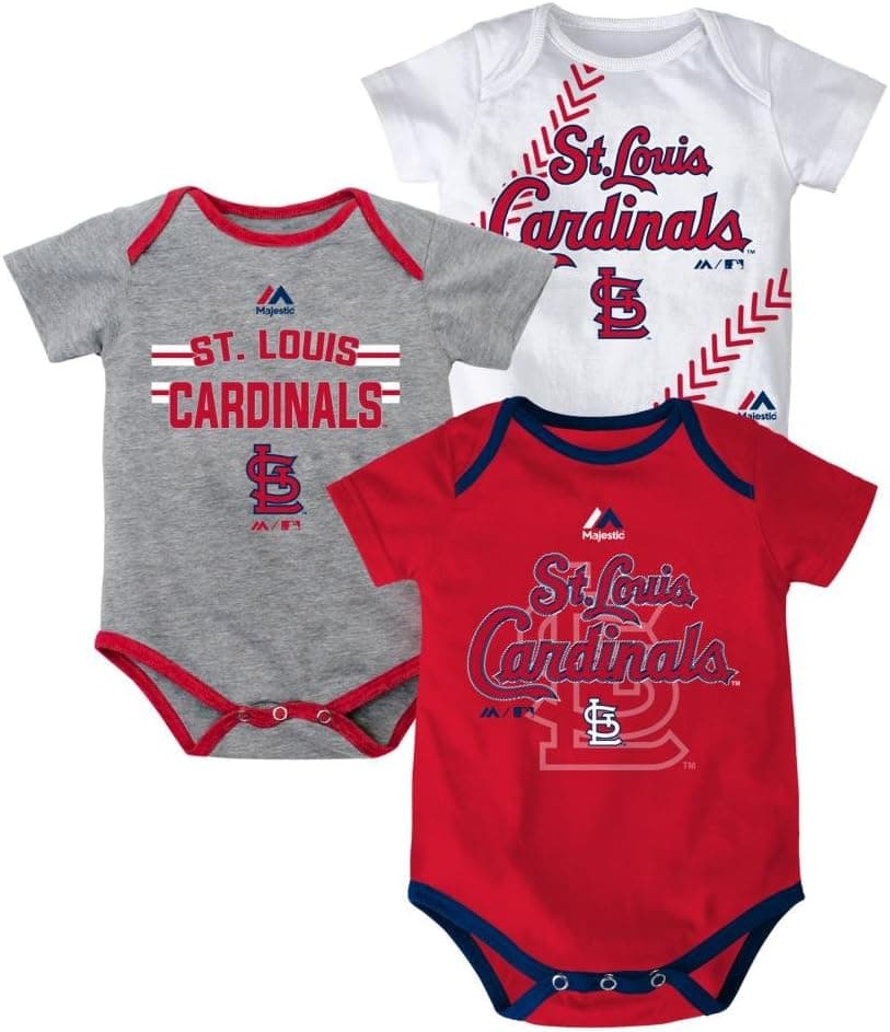 Outerstuff St. Louis Cardinals Baby/Infant Three Strikes 3 Piece Creeper Set