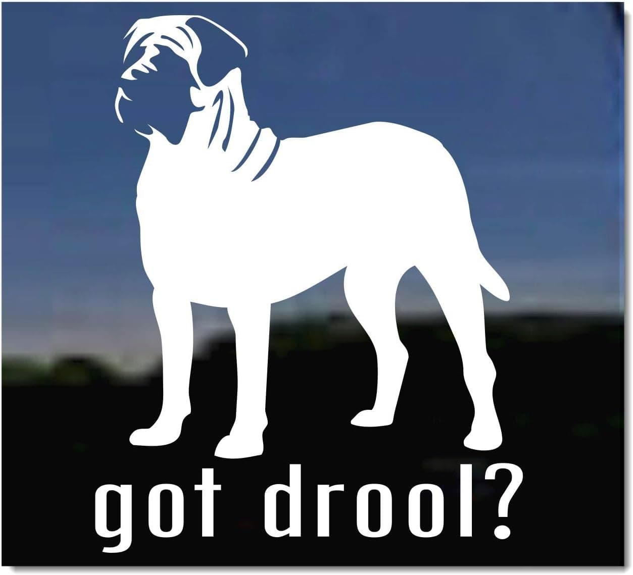 Got Drool? NickerStickers® English Mastiff Vinyl Window Dog Decal Sticker