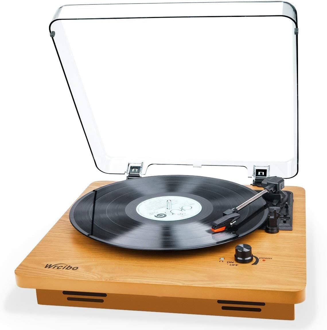 Wrcibo Record Player,Hall-Level Audio Quality Turntable,3-Speed Premium Wood Vinyl Player Suitable for Gift Giving,Home Decoration,Upgraded Stylus Reduces Risk of Record Damage.