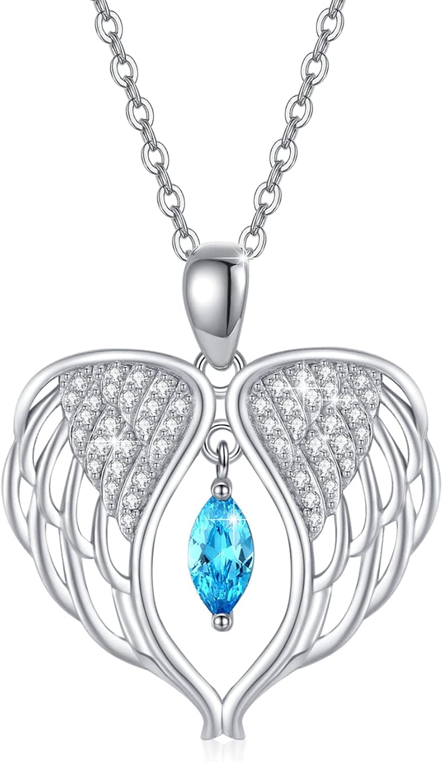 TUGHRA Heart Necklace S925 Sterling Silver Heart Pendant Necklaces Jewelry Gifts for Women Teen Girls Mum Girlfriends Birthday Gift