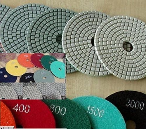 Asia Pacific Construction 7 Inch / 180mm Diamond Polishing Pad 8 Pieces for Granite Marble Concrete countertop Tile damo toolsmart