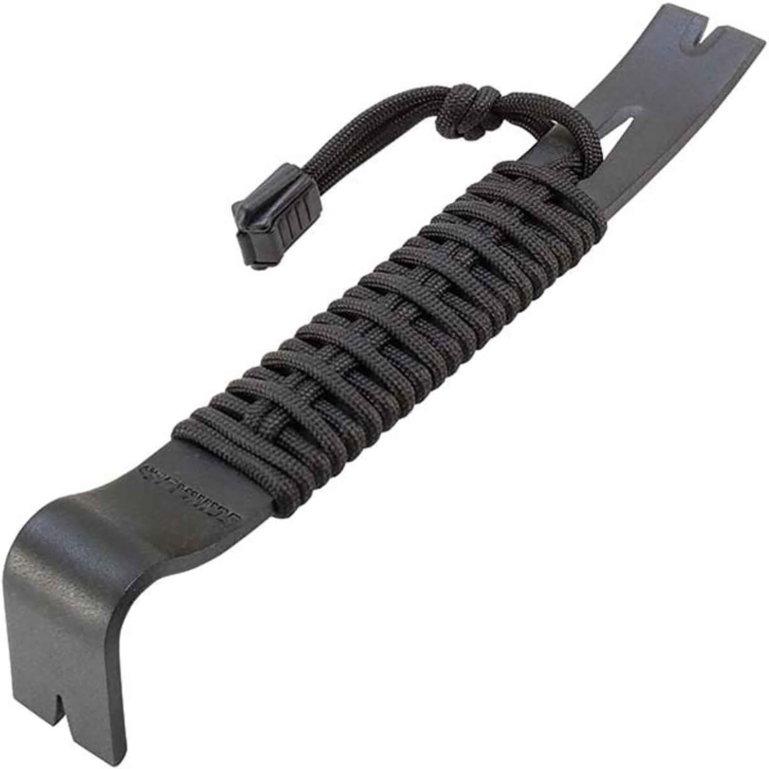 Schrade SCHPB1BK 7.5in Pry Bar with High Carbon Steel Construction and 550 Paracord Handle for Outdoor Survival, Camping and Emergency Situations