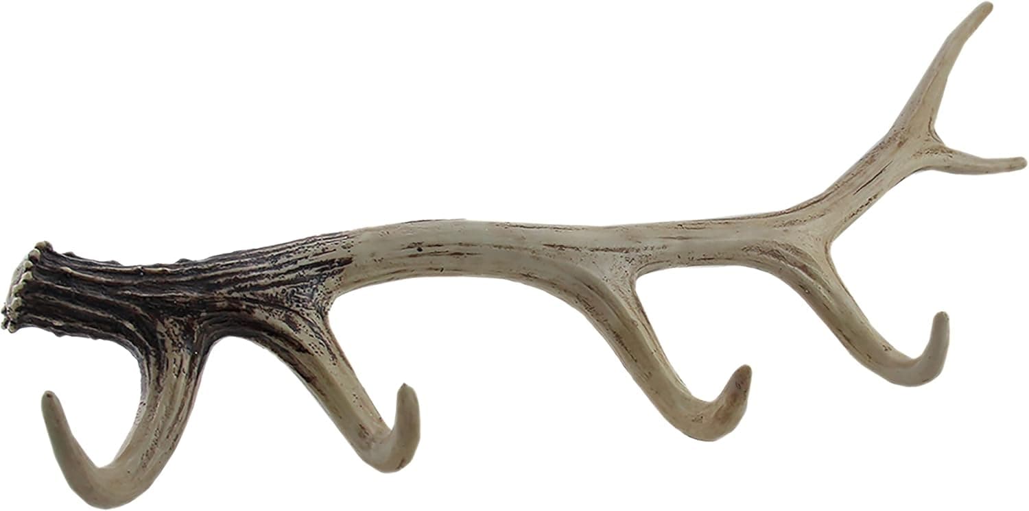 Zeckos Large Faux Deer Antler Decorative Wall Hook Hanging