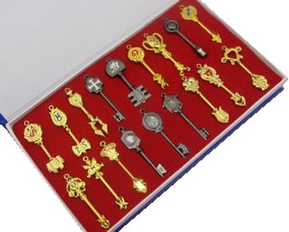 Xcoser Fairy Tail Key Replica 18 Golden Zodiac Keys Set Prop Accessories