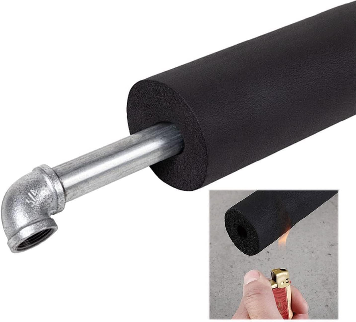 Flexible Foam Tubing ID 1/4" 1/2" 5/8" 7/8" 1" 1-1/4" 1-3/4" 1-7/8″ 2-3/8″ 3″ 3-1/2″ 4-3/8″,Flexible Pipe Insulation Tube OD 9/15/20mm Length Black (Size : 13mmx9mmx1.7m)
