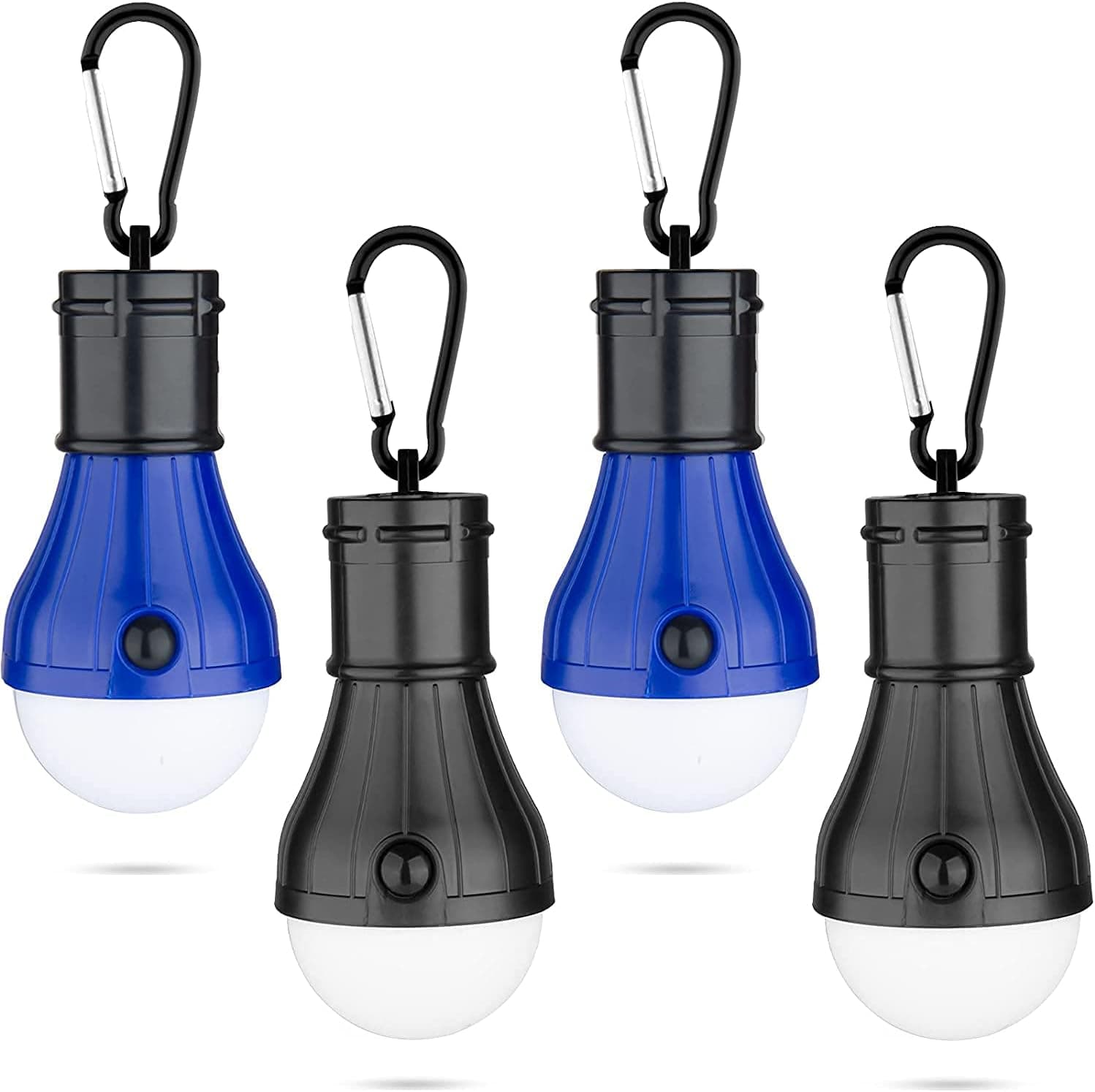 LED Camping Light ,4 Pcs/Set Lotus Blue Portable LED Tent Lantern 4 Modes for Backpacking Camping Hiking Fishing Emergency Light Battery Powered Lamp for Outdoor and Indoor
