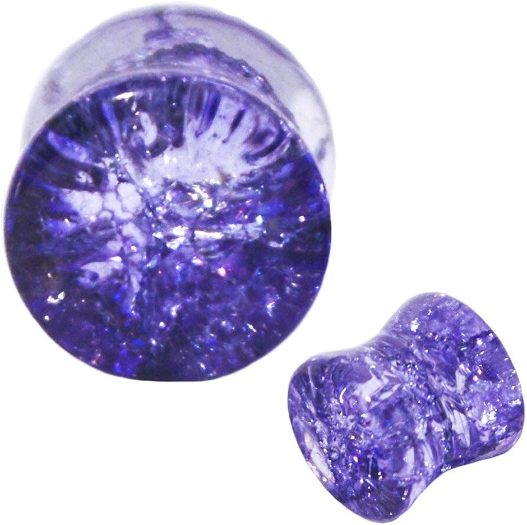 Tribal Gauges Purple Shattered Quarts Stone (Multiple