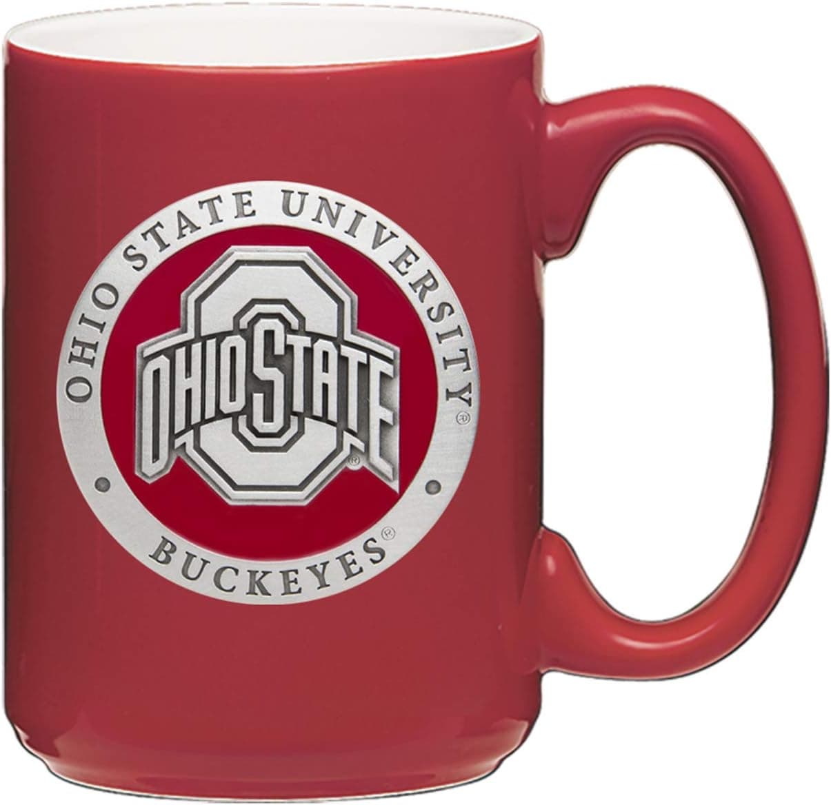 Heritage Pewter Ohio State Buckeyes 15 Ounce Coffee Mug | Mug for Coffee, Beverages | Intricately Crafted Metal Pewter Alma Mater Inlay