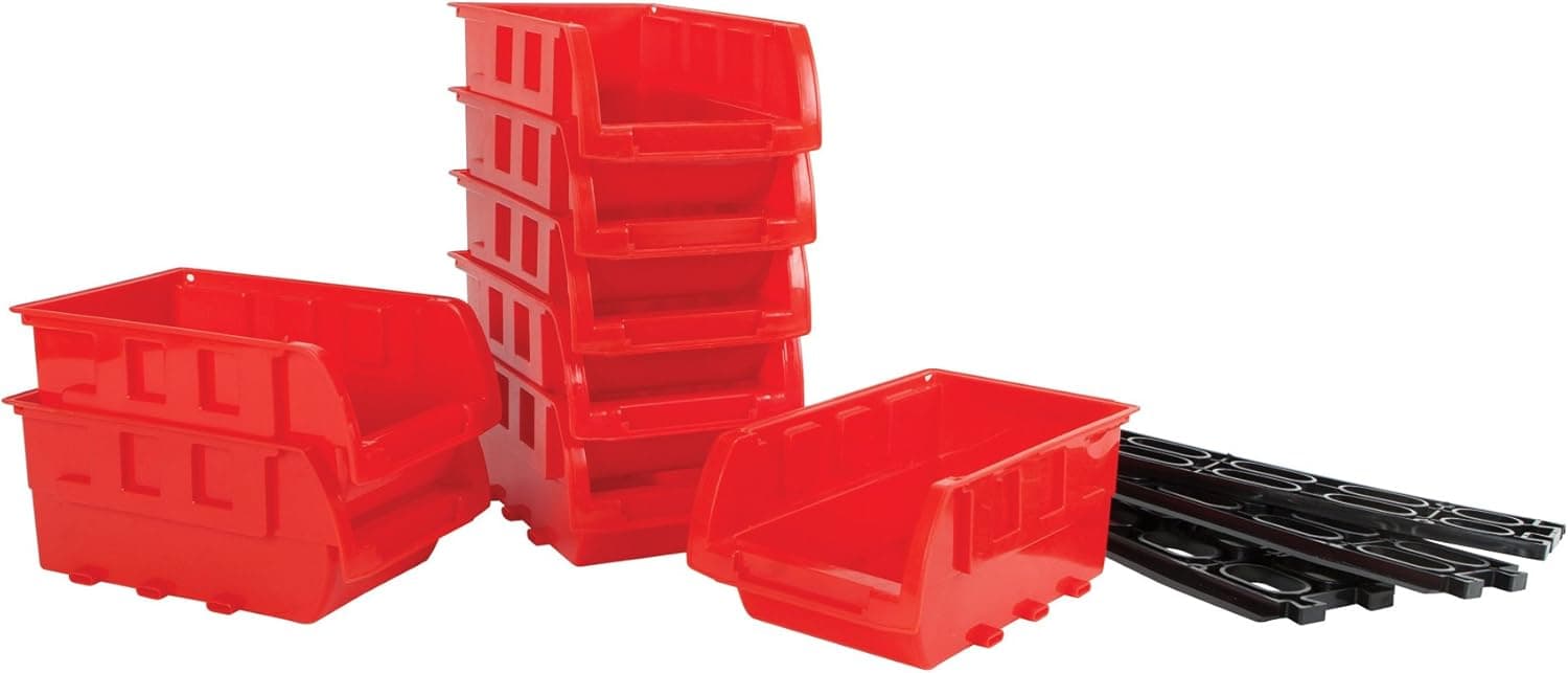 Performance Tool W5197 8 Piece Small Stackable Storage Trays , orange