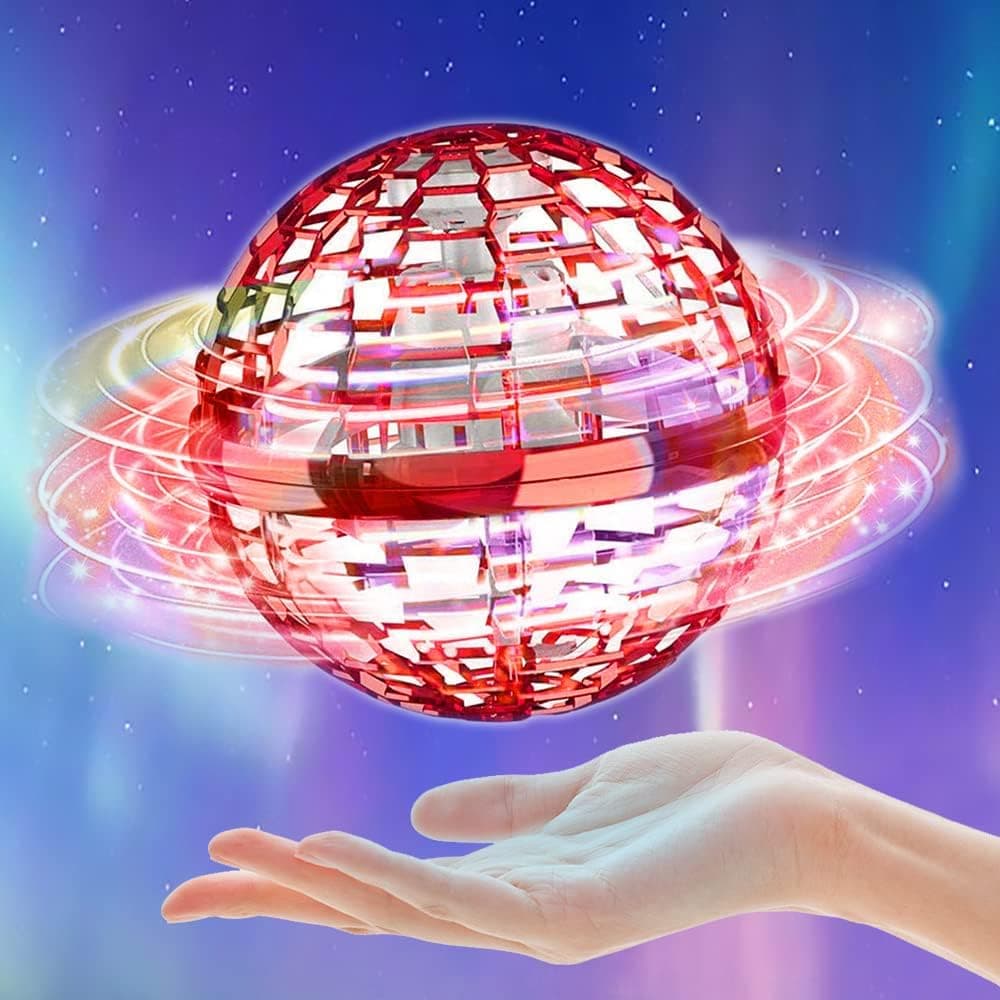CASEIER Flying Orb Ball Toy - 2022 Upgraded Hover Ball orb with boomerange Effect, Floating Ball for Kids and Adults - Bright Red