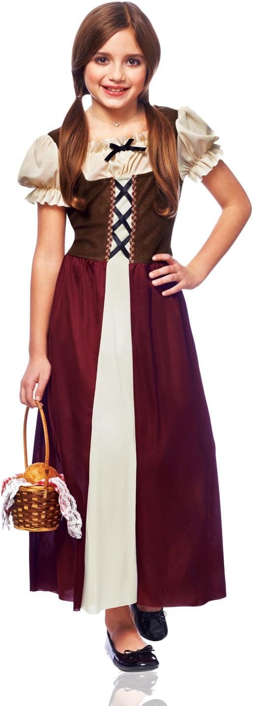 Costume Culture Peasant Girl Costume, Burgundy, Large
