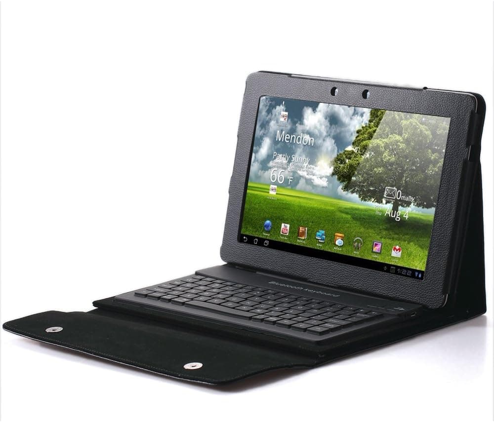 i-Blason Premium Wireless Bluetooth Keyboard Folding Folio Leather Case for Asus Eee Pad Transfomer TF101 10.1 inch Tablet New in Box