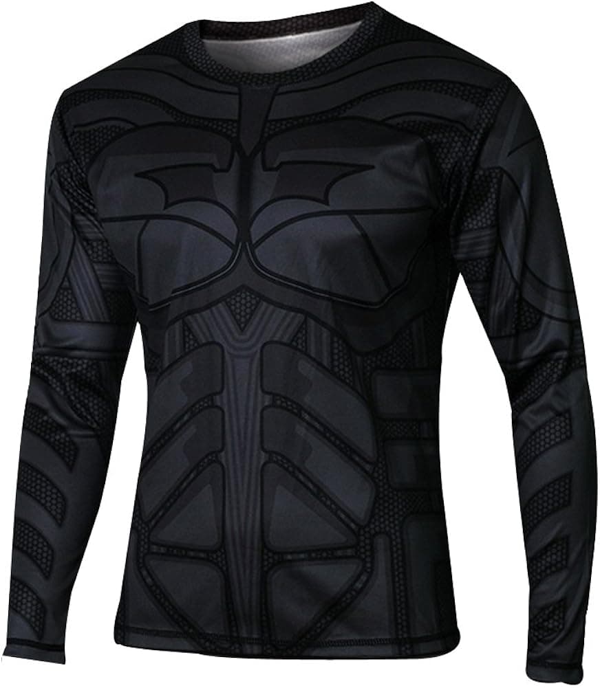 Afoxsos Men's Long Sleeves Crewneck Spider Man Batman T-Shirt Size XL 2