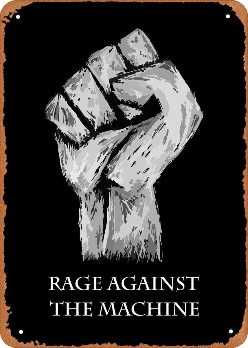 EICOCO Rock Bands Rage Against The Machine Plaque Poster Metal Tin Sign 8" x 12" Vintage Retro Wall Decor