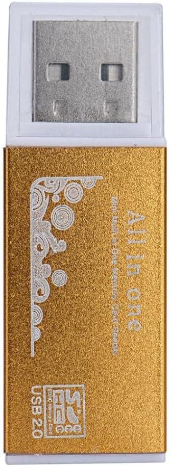 Bolayu All in 1 Multi USB 2.0 Memory Card Reader (Gold)