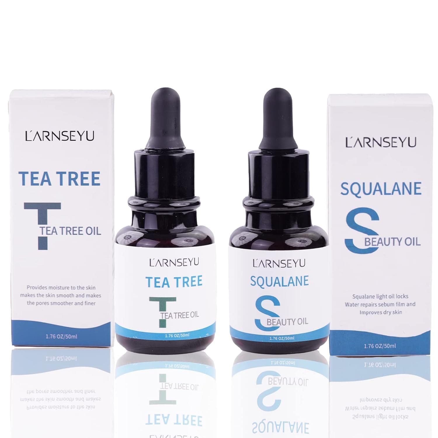 MR.A Facial Steamer Oil Tea Tree Oil and Squalane Serum Oil, Pure Natural Essential Oils for Skin - Boost Skin Collagen, Brighten, Hydrating, Anti Aging Serum, Face Steamer Oil 2 Pcs, 50ml/Pcs
