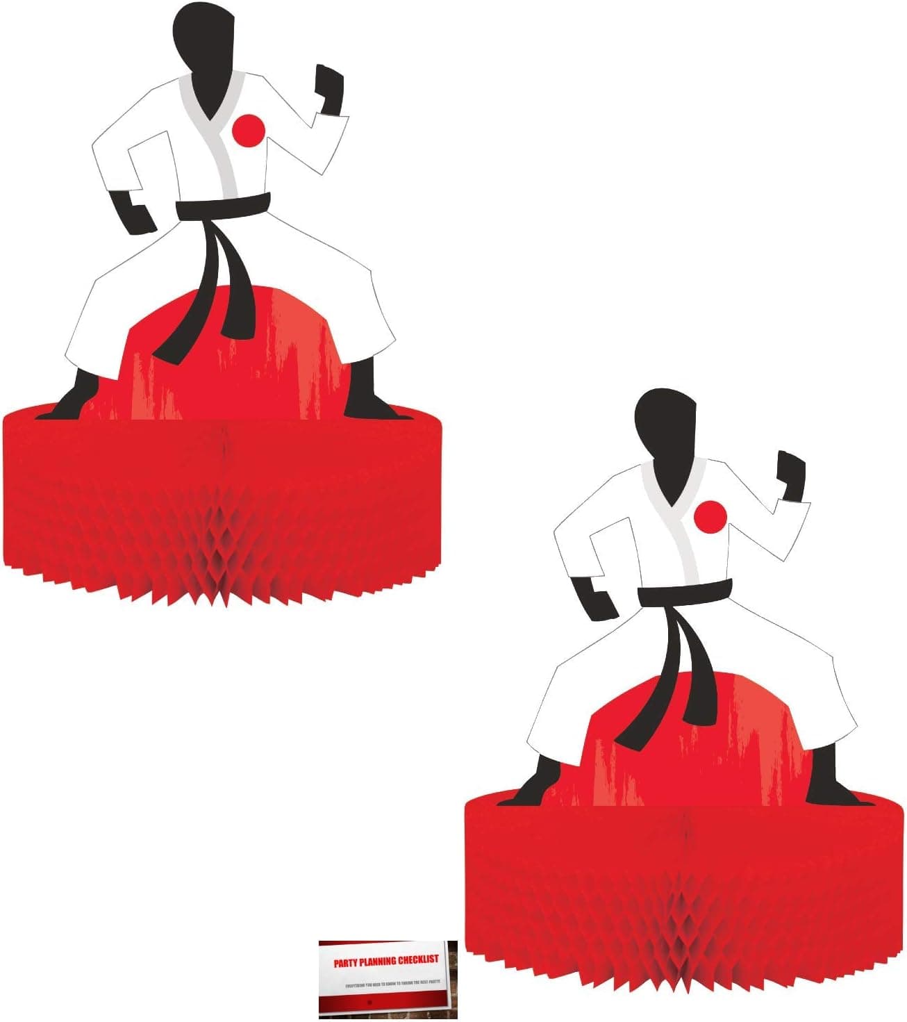 (2 Pack) Karate Mixed Martial Arts Black Belt Birthday Party Supplies Pop up Centerpiece Table Decorations (Plus Party Planning Checklist by Mikes Super Store)