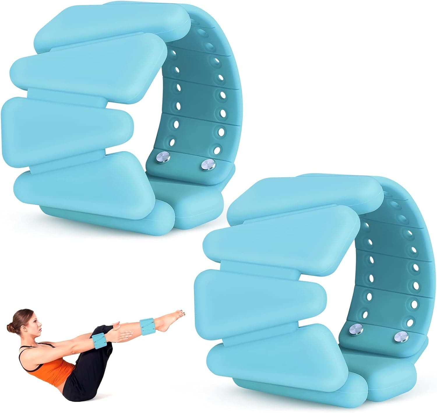 ACETOP Wrist Weights, Adjustable Silicone Weight Bracelets, Wearable Ankle/Wrist Weights Suitable for Yoga, Dance, Barbell, Pilates etc, 2 Pounds