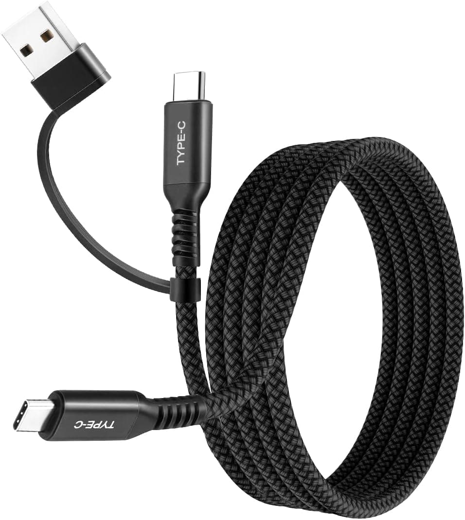 Basesailor USB C to USB C 100W Cable 10FT with USB A Adapter,Fast Charging PD Charger Cord Samsung Galaxy Z Flip Fold 3 4,S9 S10 S10E S23 S20 S21 S22,Note 10 20,A21 A22 A23,A31 A32 A33,A42,A51 A52 A53