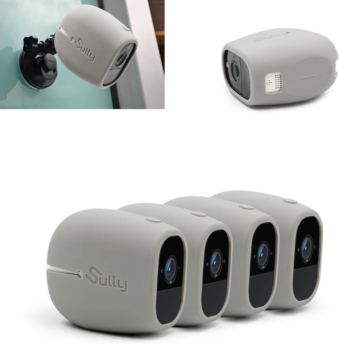 Sully Silicone Skins Compatible with Arlo Pro (4 pcs Gray) - for Arlo Pro and Pro 2 Pro2 Wireless Free Camera Protective Case - Arlo Pro Smart Security Accessories VMA4200B - Perfect Fitting