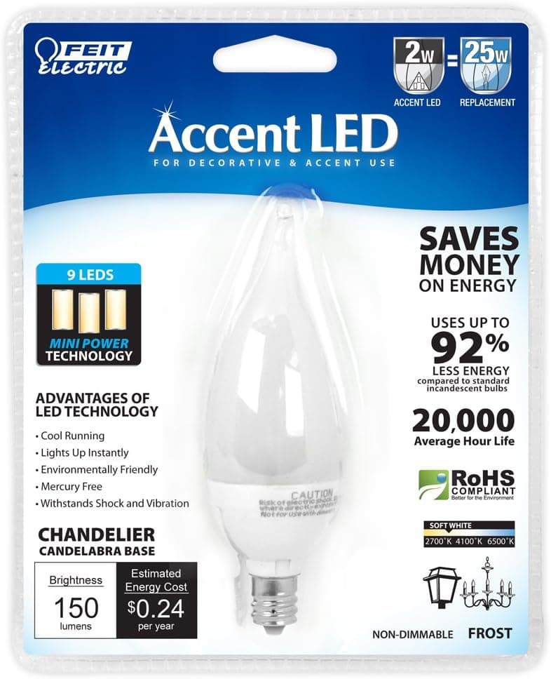 Feit Electric BPCFF/LED/RP Accent LED Chandelier, Frost