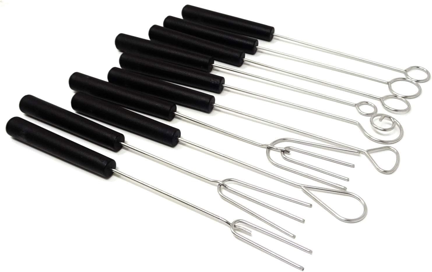 Honbay 10PCS Stainless Steel Chocolate Candy Dipping Forks Fondue Forks for Baking