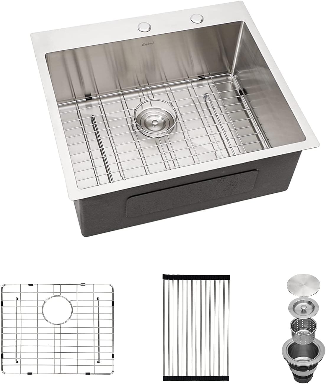 25 Inch Drop In Kitchen Sink - Beslend 25”x22”x10” Topmount Stainless Steel 16 Gauge 10 Inch Deep Single Bowl Kitchen Sink Basin