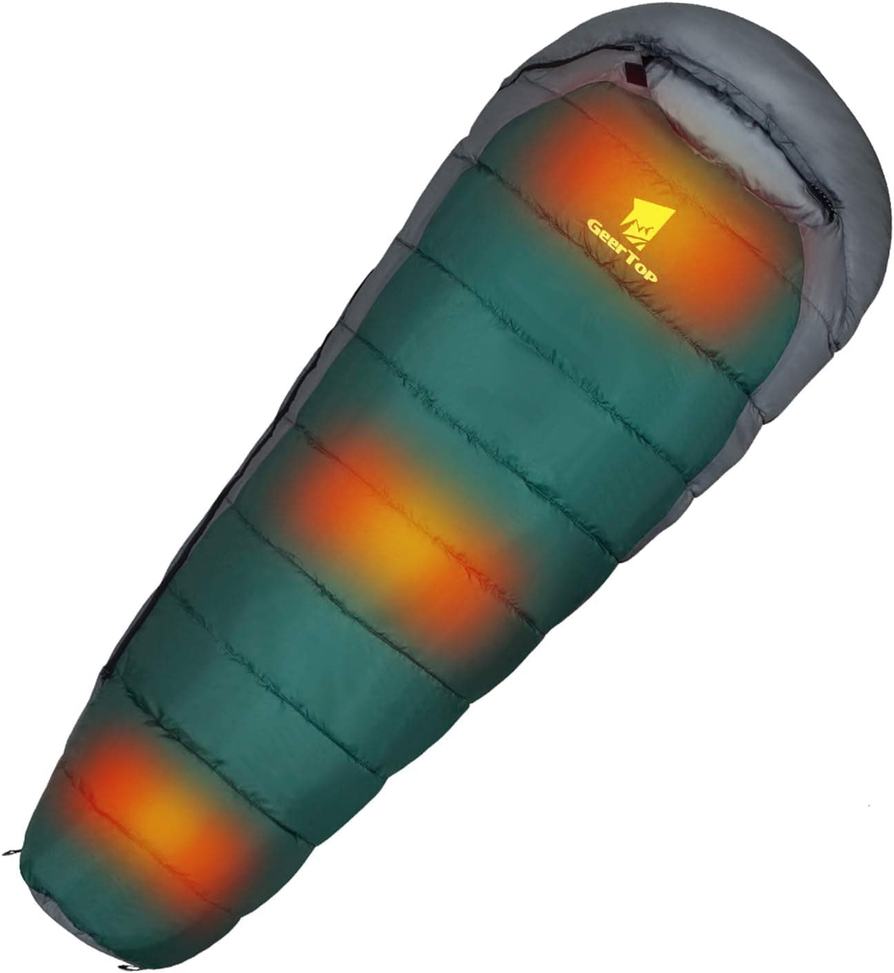 GEERTOP Portable Camping Sleeping Bag Electric Heated Ultralight Compact Camp Bag 4 Season - Survival Gear for Outdoor Hiking Backpacking Travel