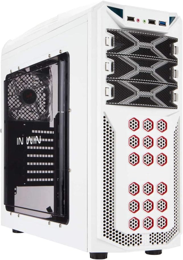 InWin GT1 White ATX Mid Tower Computer Chassis Case for Gaming