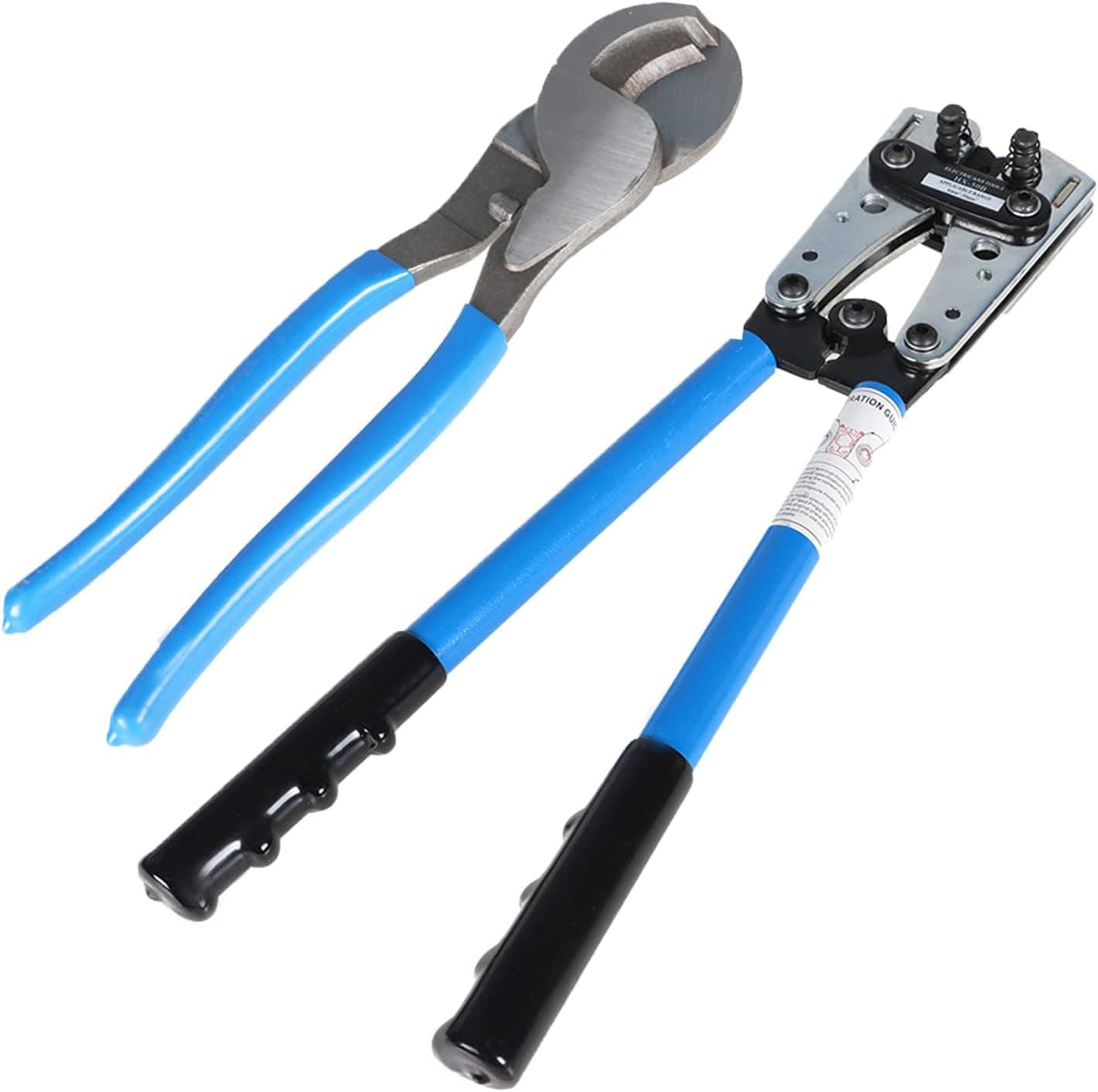 mitoharet Battery Cable Lug Crimper Tool 6-50mm2, Wire Crimping Tool Pliers for 10, 8, 6, 4, 2, 1/0 AWG Wire Cable Cutting and Crimping