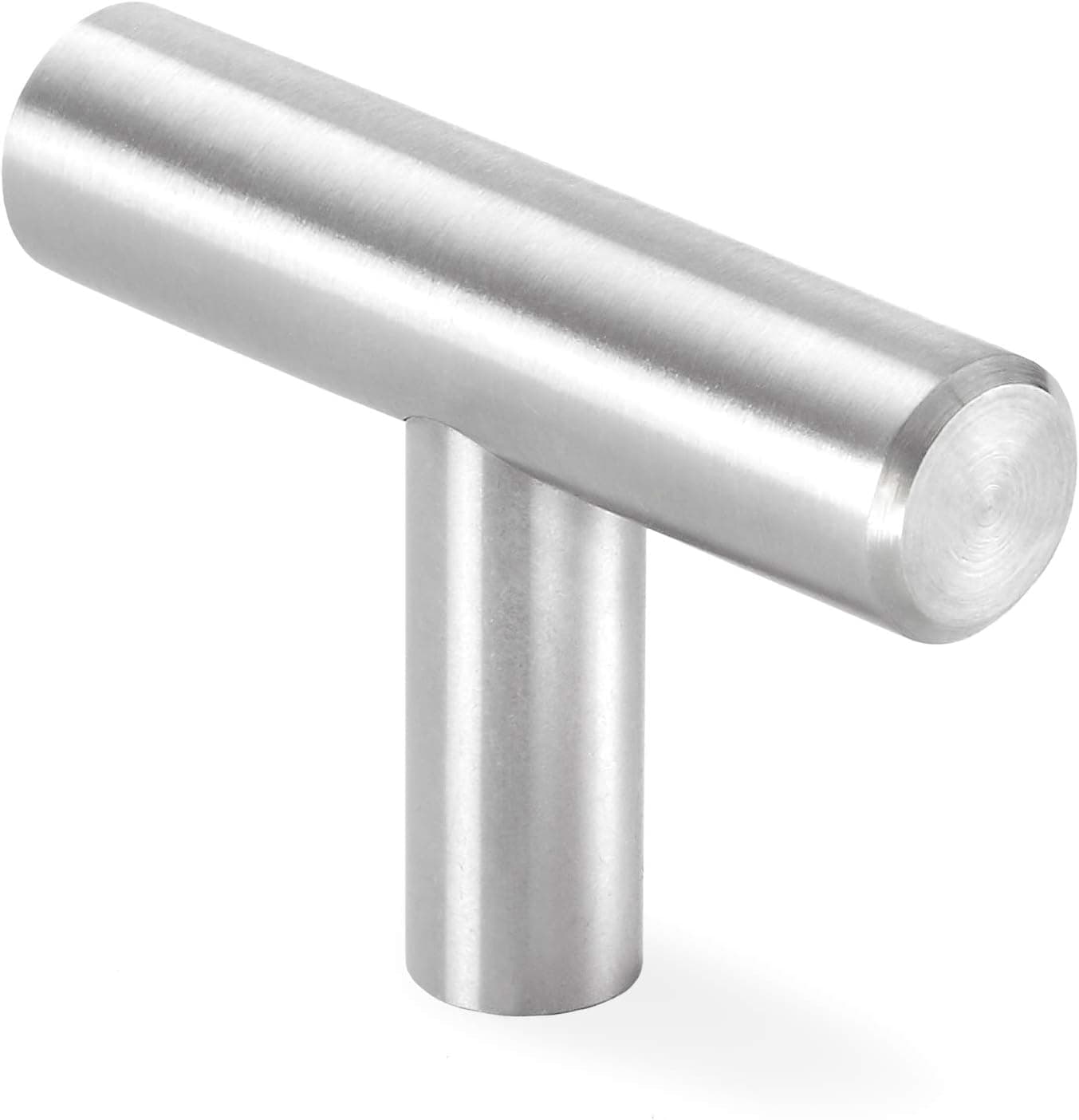 Cauldham Solid Stainless Steel Cabinet Euro Style Pull T Handle Brushed Satin Nickel Design Overall 2" - Pack of 10